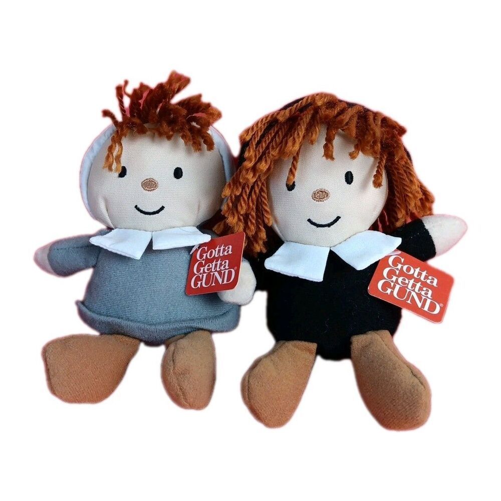Gund Thanksgiving Plush Priscilla & Plymouth Pilgrim Soft Holiday Decor Stuffed
